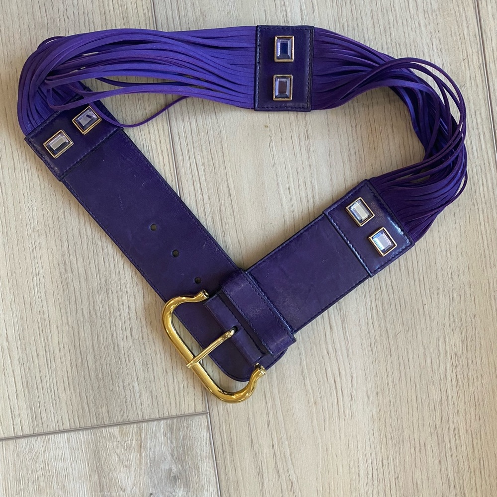 Escada Vibrant Purple Leather & Suede Belt.  Excellent condition